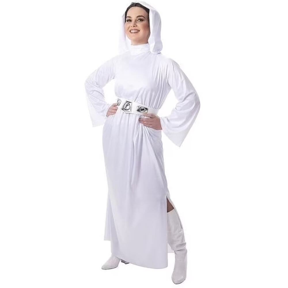 Star Wars Princess Leia Hooded Halloween Costume, Robe, Mask, Belt - Women's XL